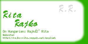 rita rajko business card